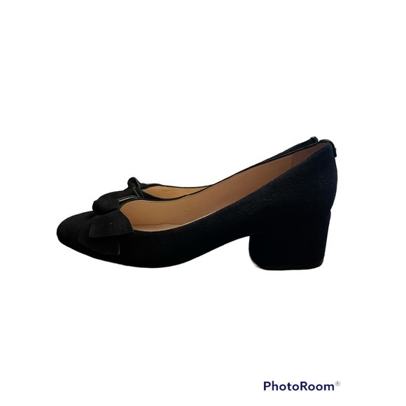 KATE SPADE BLACK BLOCK HEEL WITH BOW ON THE TOE‎ - Picture 1 of 8